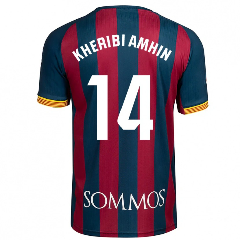 Danxen Dames Nabil Kheribi Amhin #14 Marineblauw Rood Thuisshirt Thuistenue 2025/26 T-Shirt