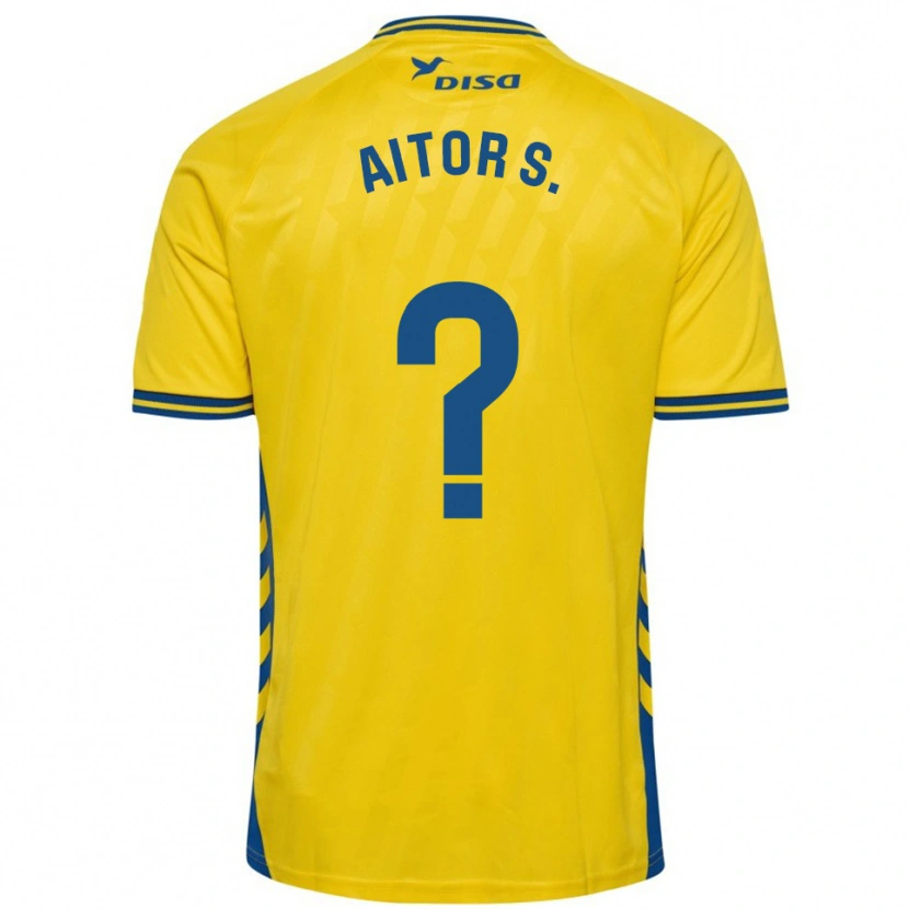 Danxen Dames Aitor Sánchez #0 Geel Blauw Thuisshirt Thuistenue 2025/26 T-Shirt