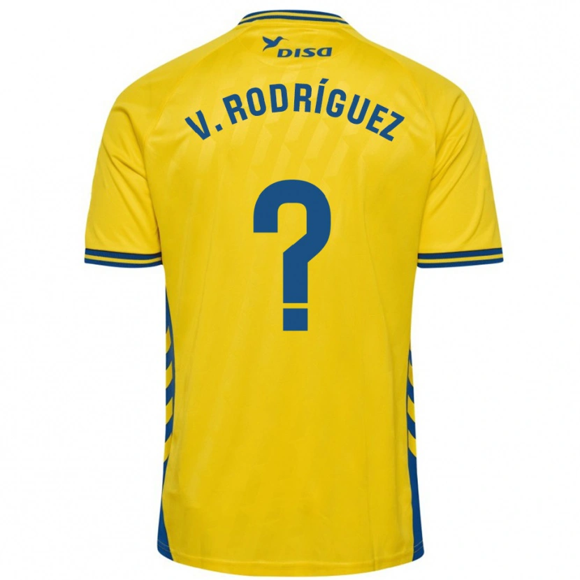 Danxen Dames Carlos Vicente Rodríguez #0 Geel Blauw Thuisshirt Thuistenue 2025/26 T-Shirt