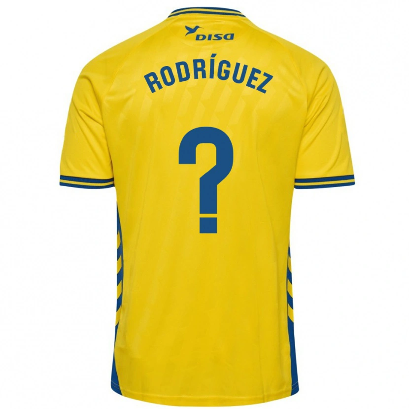Danxen Dames David Rodríguez #0 Geel Blauw Thuisshirt Thuistenue 2025/26 T-Shirt