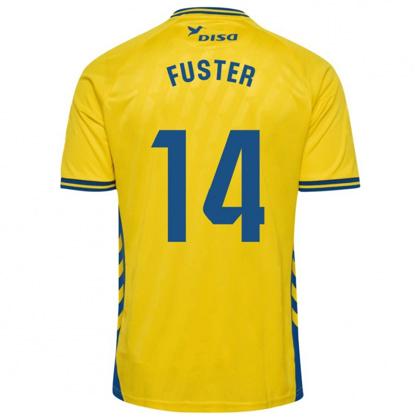 Danxen Dames Manu Fuster #14 Geel Blauw Thuisshirt Thuistenue 2025/26 T-Shirt