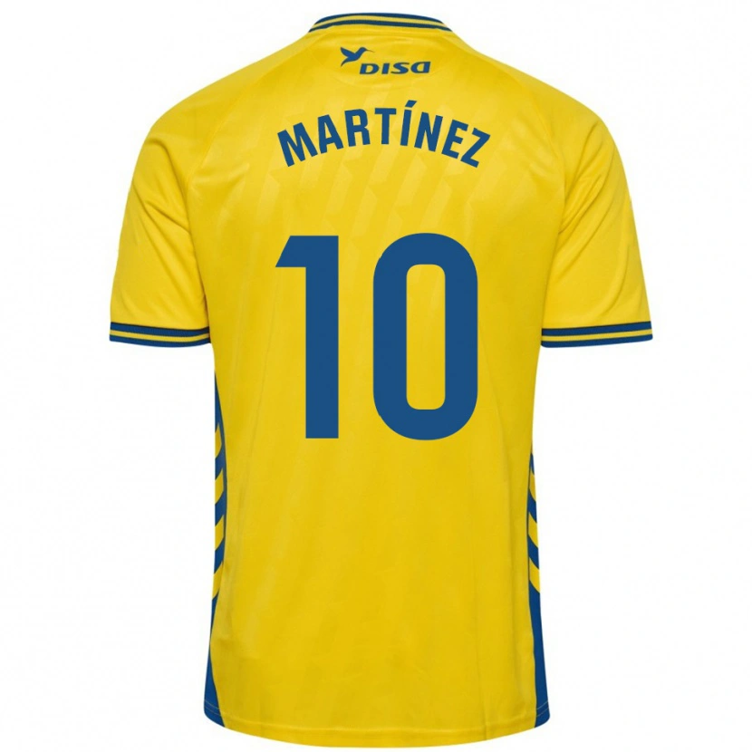 Danxen Dames Javi Martínez #10 Geel Blauw Thuisshirt Thuistenue 2025/26 T-Shirt