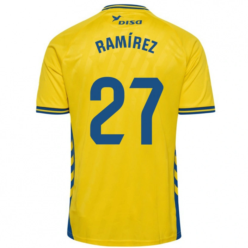 Danxen Dames Kirian Ramírez #27 Geel Blauw Thuisshirt Thuistenue 2025/26 T-Shirt