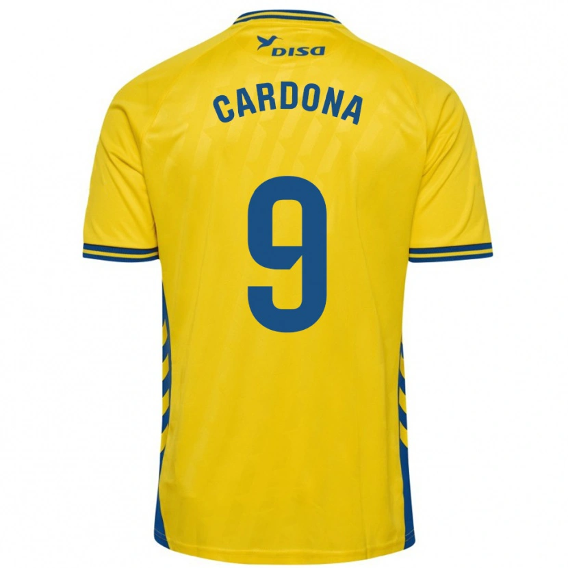 Danxen Dames Marc Cardona #9 Geel Blauw Thuisshirt Thuistenue 2025/26 T-Shirt