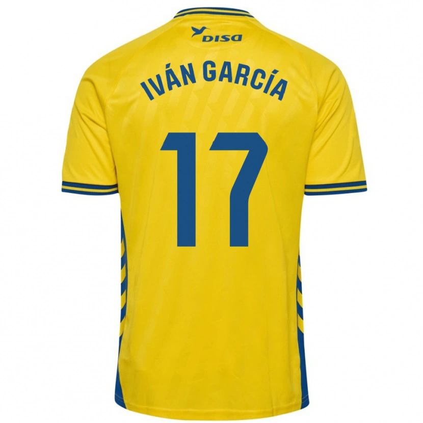 Danxen Dames Iván García #17 Geel Blauw Thuisshirt Thuistenue 2025/26 T-Shirt