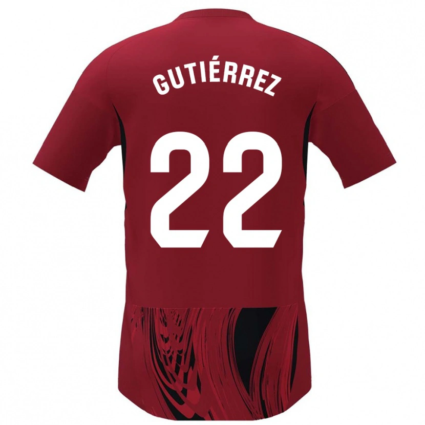Danxen Dames Juan Gutiérrez #22 Rood Zwart Thuisshirt Thuistenue 2025/26 T-Shirt