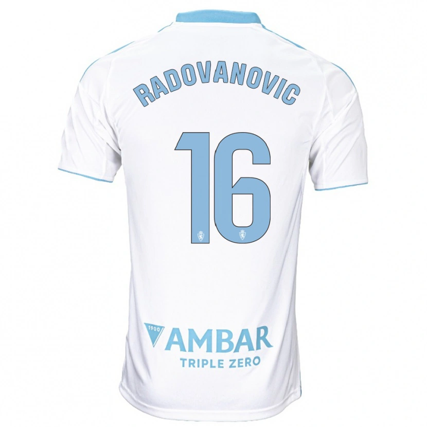 Danxen Dames Aleksandar Radovanovic #16 Wit Hemelsblauw Thuisshirt Thuistenue 2025/26 T-Shirt