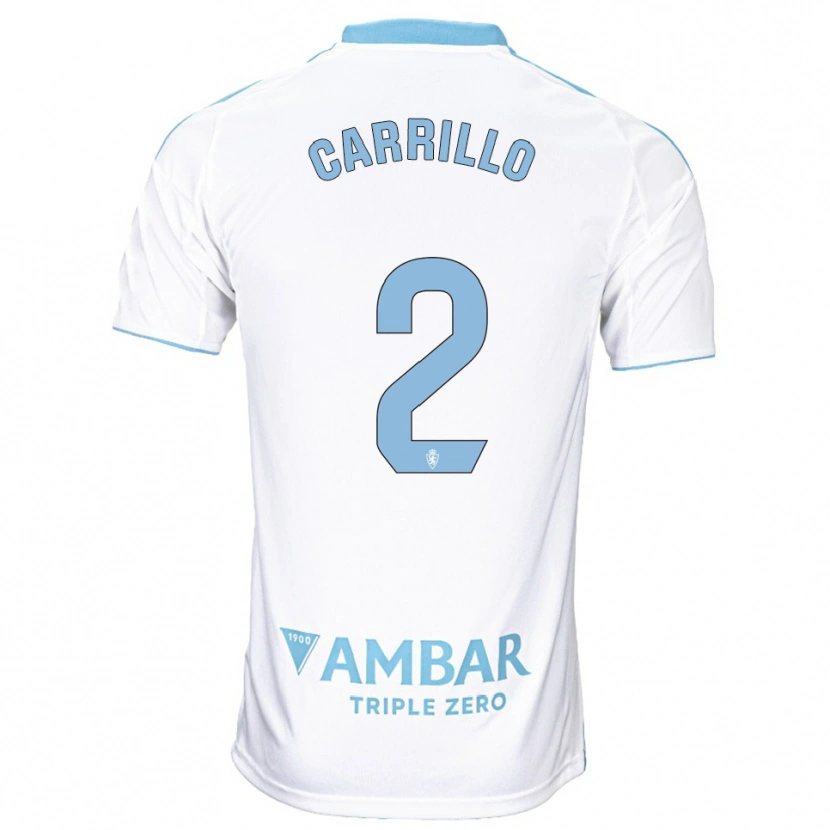 Danxen Dames Hugo Carrillo #2 Wit Hemelsblauw Thuisshirt Thuistenue 2025/26 T-Shirt
