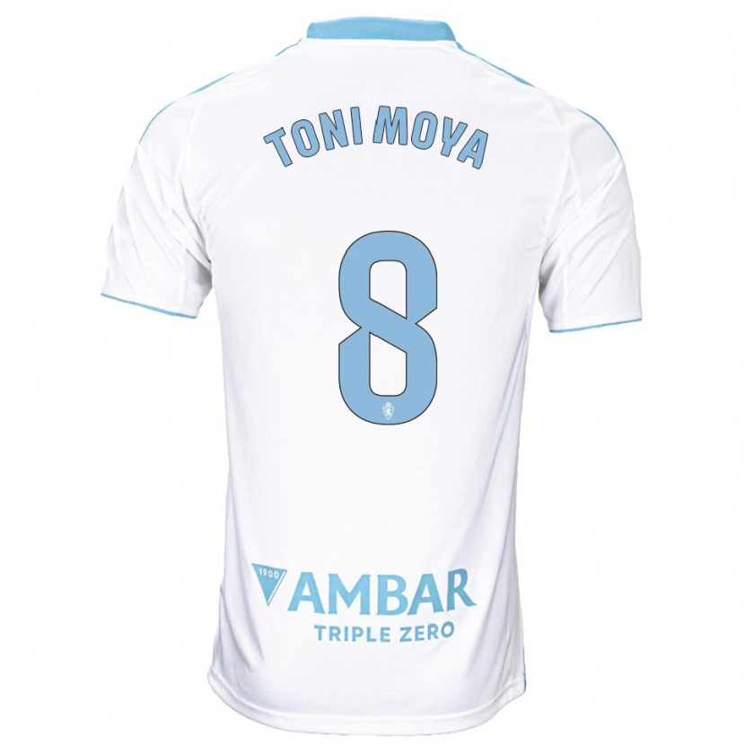 Danxen Dames Toni Moya #8 Wit Hemelsblauw Thuisshirt Thuistenue 2025/26 T-Shirt