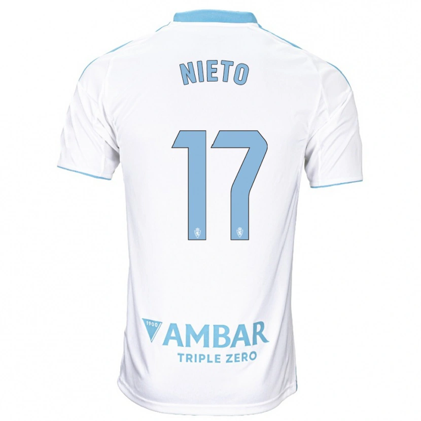 Danxen Dames Carlos Nieto #17 Wit Hemelsblauw Thuisshirt Thuistenue 2025/26 T-Shirt
