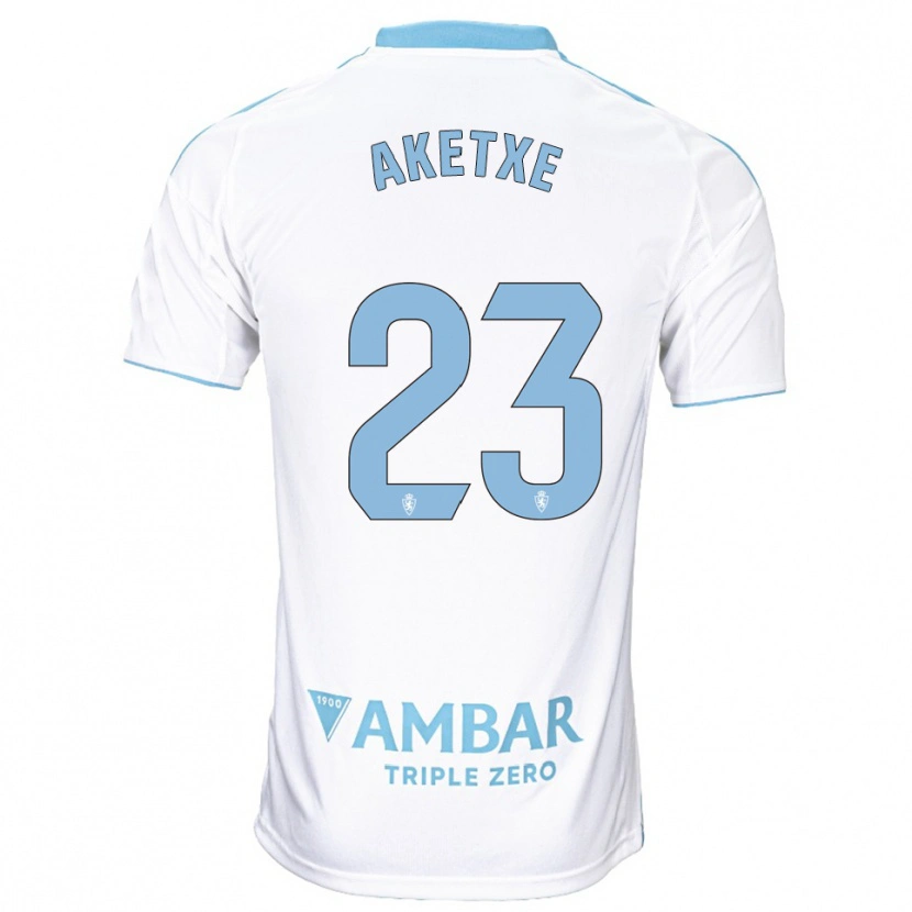 Danxen Dames Ager Aketxe #23 Wit Hemelsblauw Thuisshirt Thuistenue 2025/26 T-Shirt