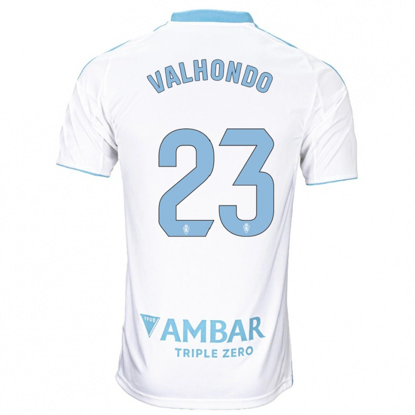 Danxen Dames Marcos Valhondo #23 Wit Hemelsblauw Thuisshirt Thuistenue 2025/26 T-Shirt