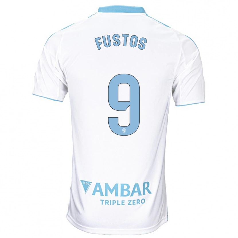 Danxen Dames Darius Fustos #9 Wit Hemelsblauw Thuisshirt Thuistenue 2025/26 T-Shirt