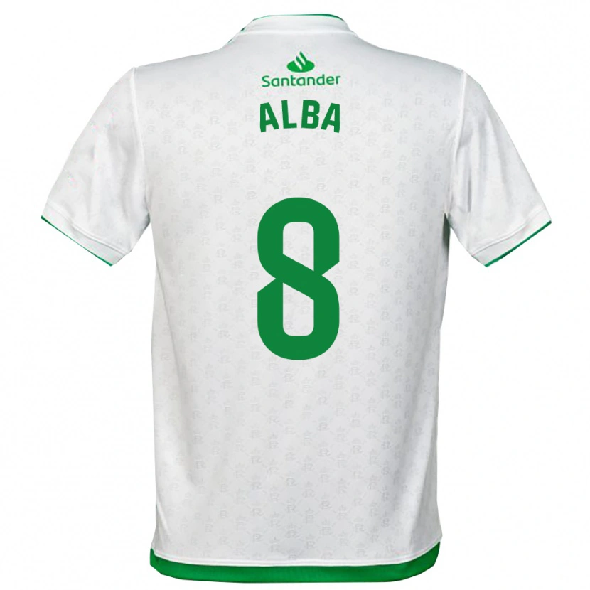 Danxen Dames Alba Luzuriaga Albelda #8 Groen Wit Thuisshirt Thuistenue 2025/26 T-Shirt