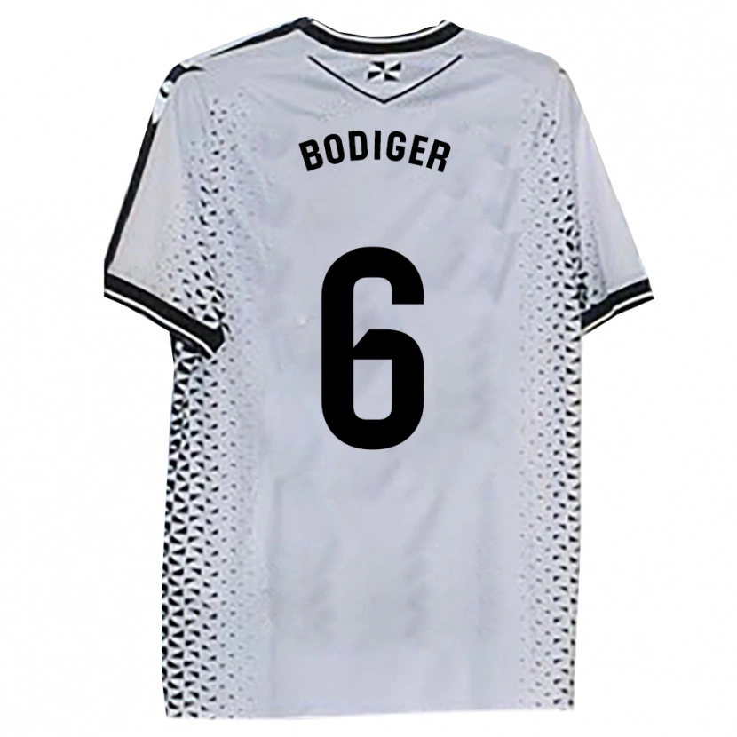 Danxen Dames Yann Bodiger #6 Wit Zwart Thuisshirt Thuistenue 2025/26 T-Shirt