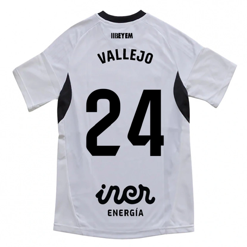 Danxen Dames Jesús Vallejo #24 Wit Paars Thuisshirt Thuistenue 2025/26 T-Shirt