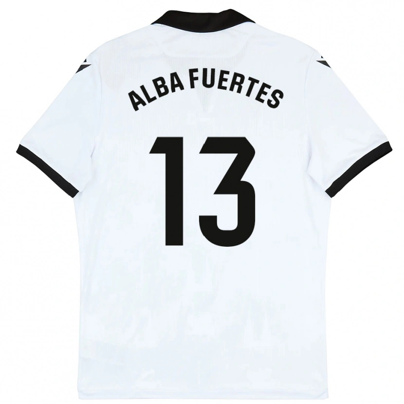 Danxen Dames Alba Fuertes #13 Wit Zwart Thuisshirt Thuistenue 2025/26 T-Shirt