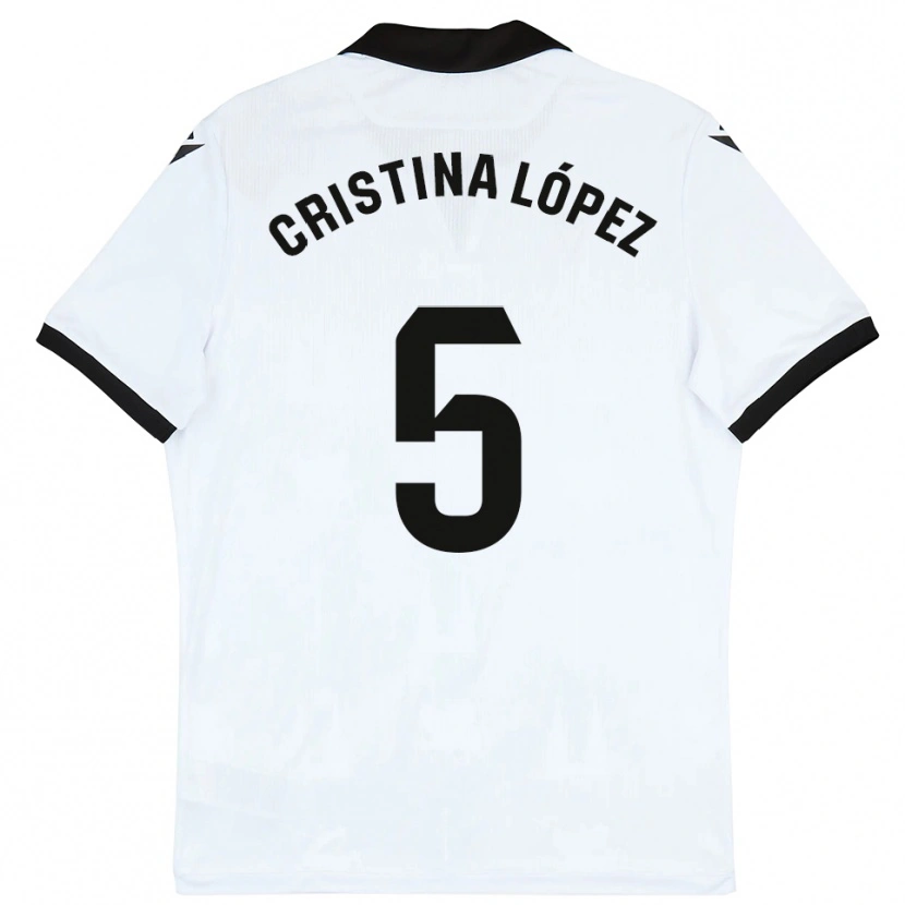 Danxen Dames Cristina López #5 Wit Zwart Thuisshirt Thuistenue 2025/26 T-Shirt