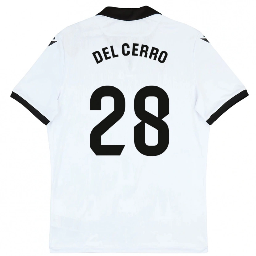 Danxen Dames Saúl Del Cerro #28 Wit Zwart Thuisshirt Thuistenue 2025/26 T-Shirt