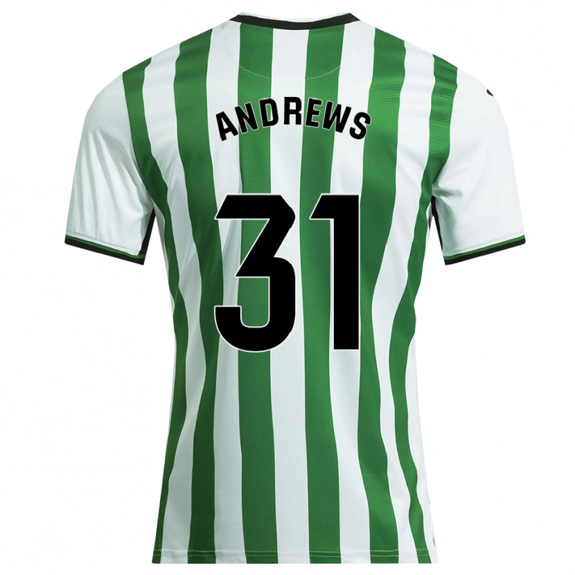 Danxen Dames George Andrews #31 Wit Groen Thuisshirt Thuistenue 2025/26 T-Shirt