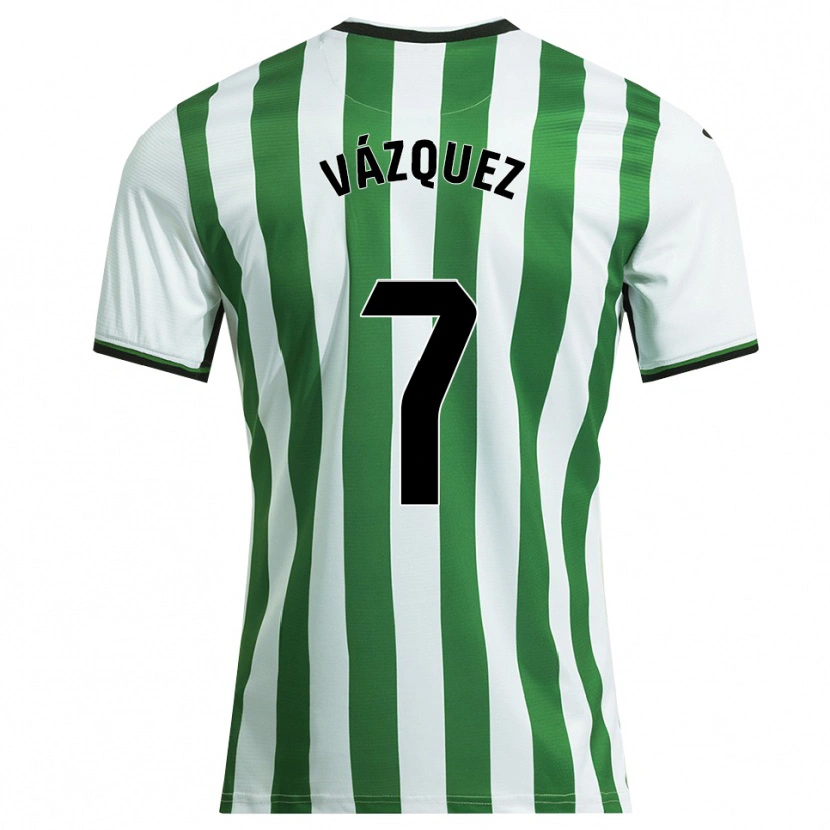 Danxen Dames Álvaro Vázquez #7 Wit Groen Thuisshirt Thuistenue 2025/26 T-Shirt