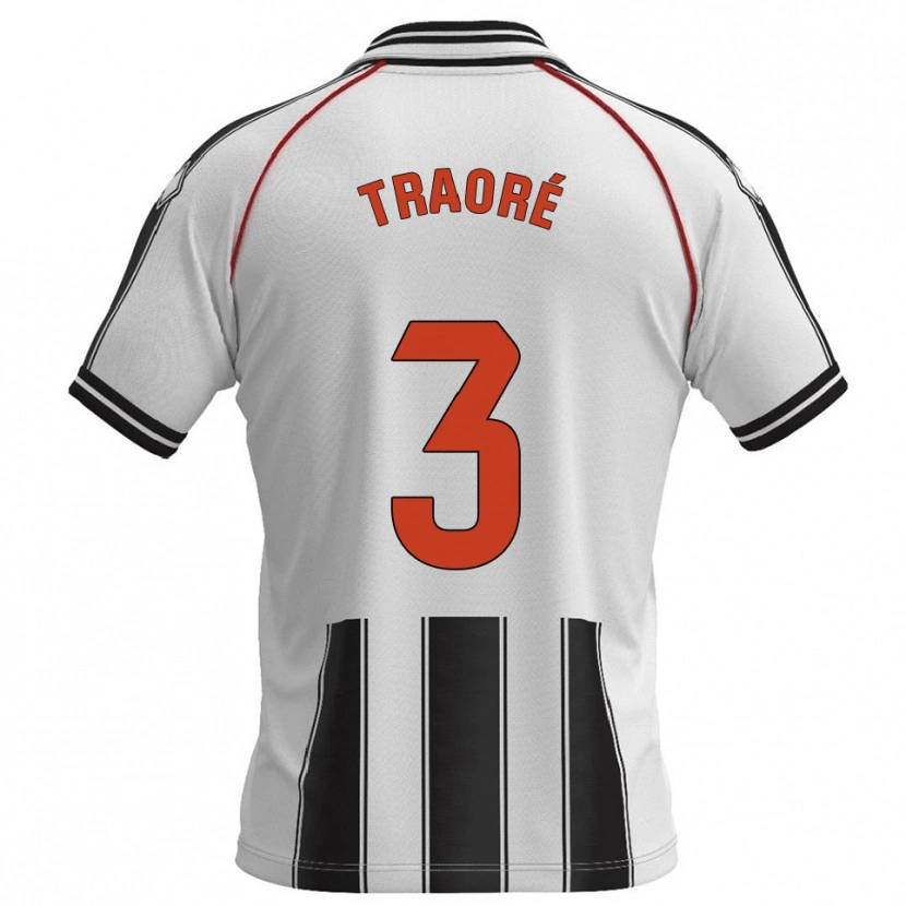 Danxen Dames Mamadou Traoré #3 Wit Zwart Thuisshirt Thuistenue 2025/26 T-Shirt