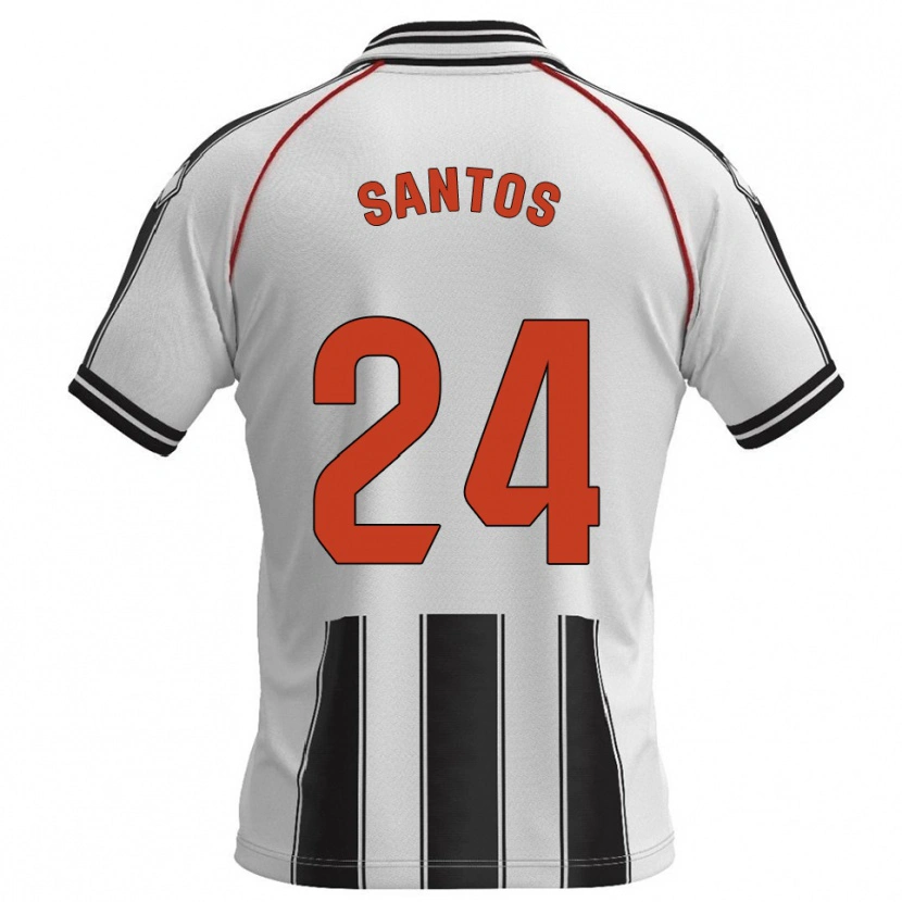 Danxen Dames Saúl Santos #24 Wit Zwart Thuisshirt Thuistenue 2025/26 T-Shirt