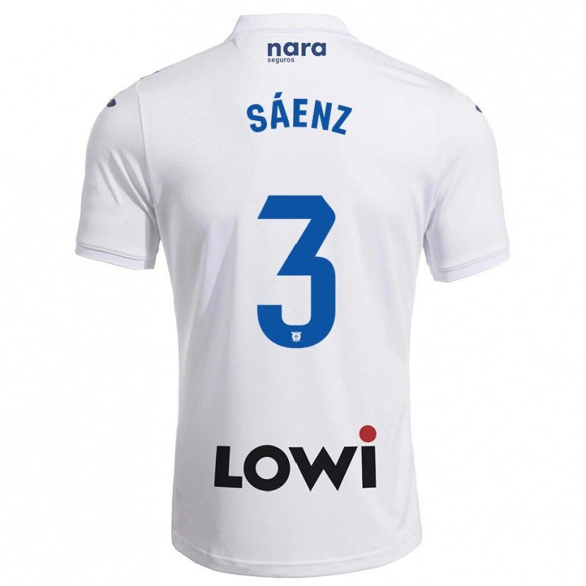 Danxen Dames Jorge Sáenz #3 Wit Marineblauw Thuisshirt Thuistenue 2025/26 T-Shirt