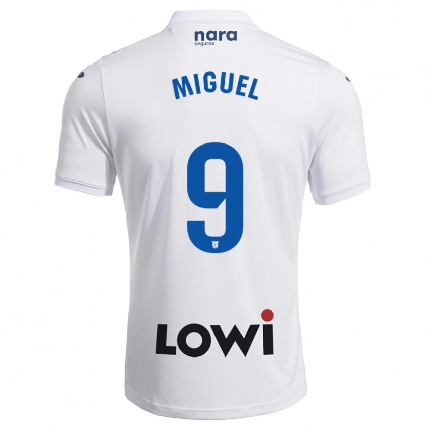 Danxen Dames Miguel De La Fuente #9 Wit Marineblauw Thuisshirt Thuistenue 2025/26 T-Shirt