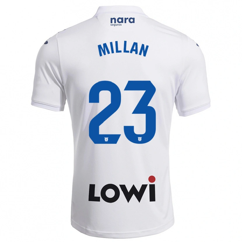 Danxen Dames Álex Millán #23 Wit Marineblauw Thuisshirt Thuistenue 2025/26 T-Shirt