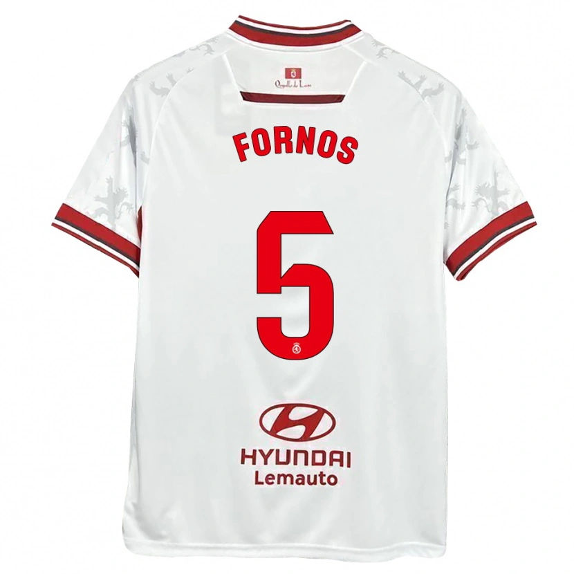 Danxen Dames Quique Fornos #5 Wit Rood Thuisshirt Thuistenue 2025/26 T-Shirt