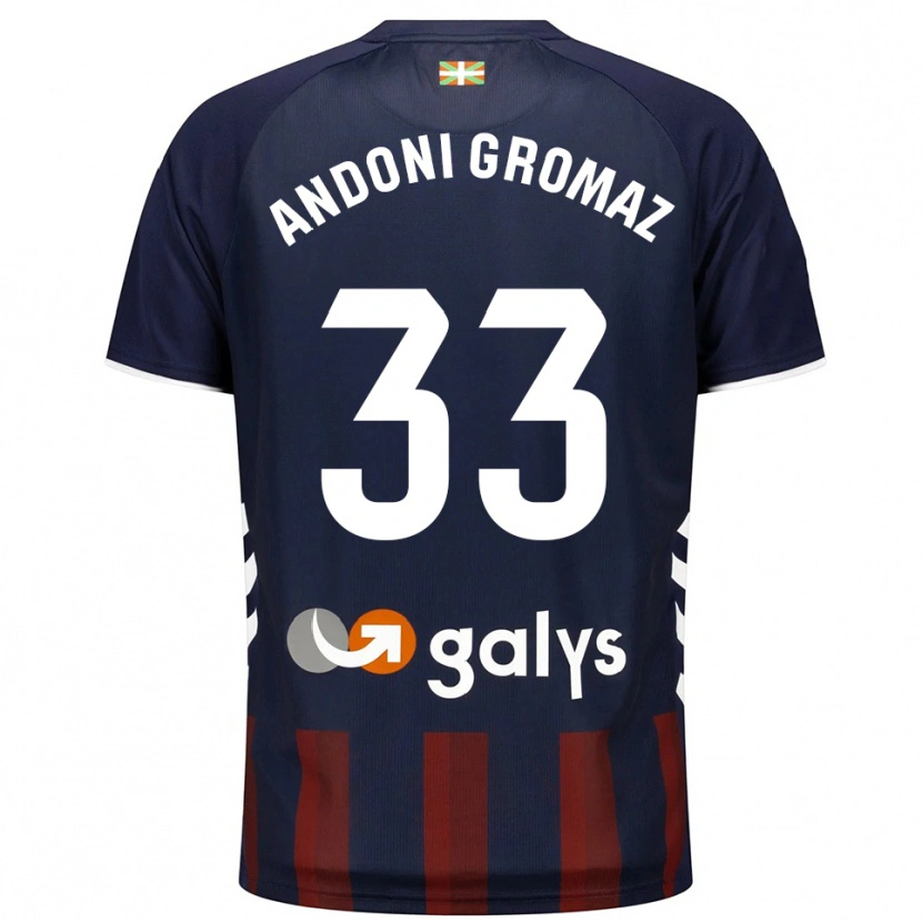 Danxen Dames Jon Andoni Gromaz #33 Marineblauw Rood Thuisshirt Thuistenue 2025/26 T-Shirt