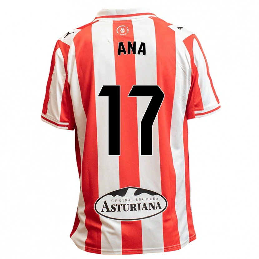 Danxen Dames Ana Gloria Campoamor Paredes #17 Wit Rood Thuisshirt Thuistenue 2025/26 T-Shirt