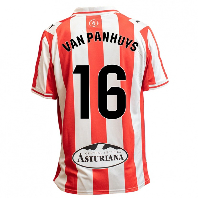 Danxen Dames Pieter Van Panhuys #16 Wit Rood Thuisshirt Thuistenue 2025/26 T-Shirt