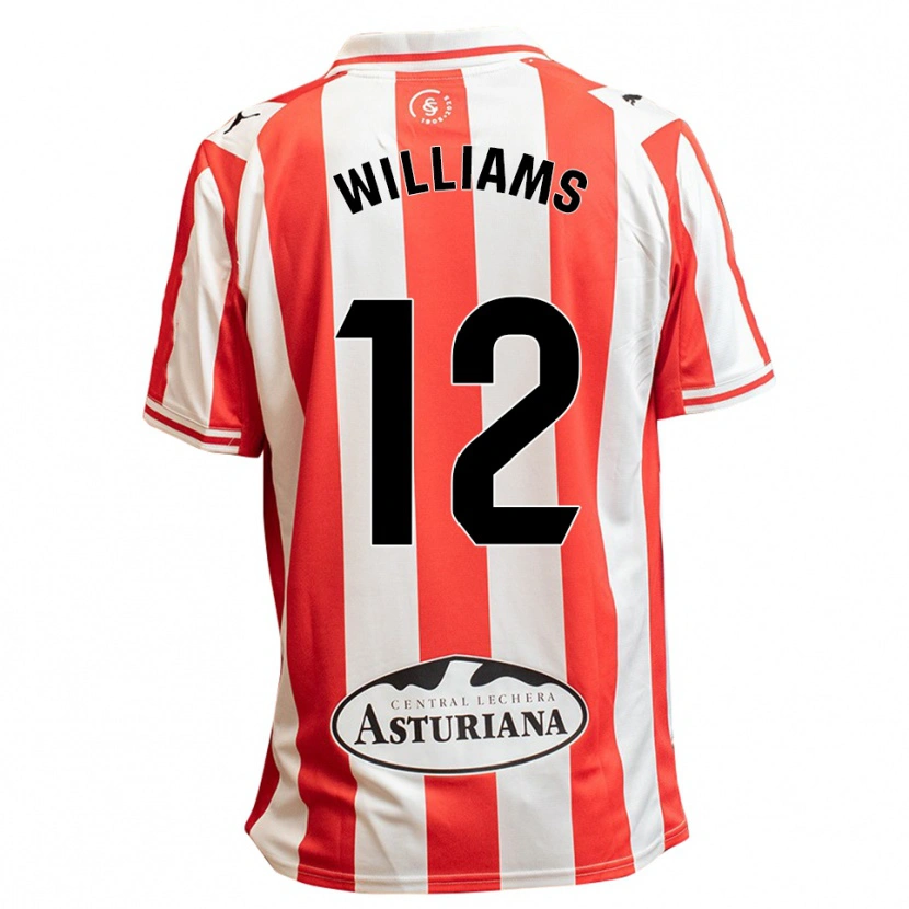 Danxen Dames Aaron Williams #12 Wit Rood Thuisshirt Thuistenue 2025/26 T-Shirt