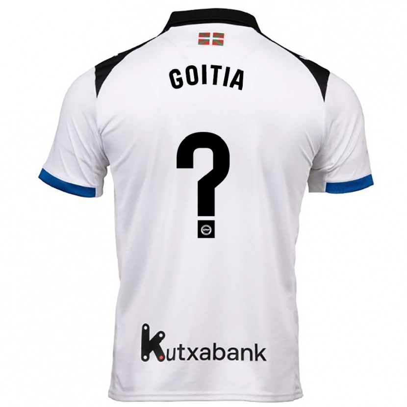 Danxen Dames Pablo Goitia #0 Wit Blauw Uitshirt Uittenue 2025/26 T-Shirt
