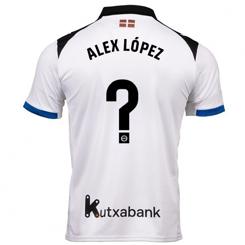 Danxen Dames Alex López #0 Wit Blauw Uitshirt Uittenue 2025/26 T-Shirt
