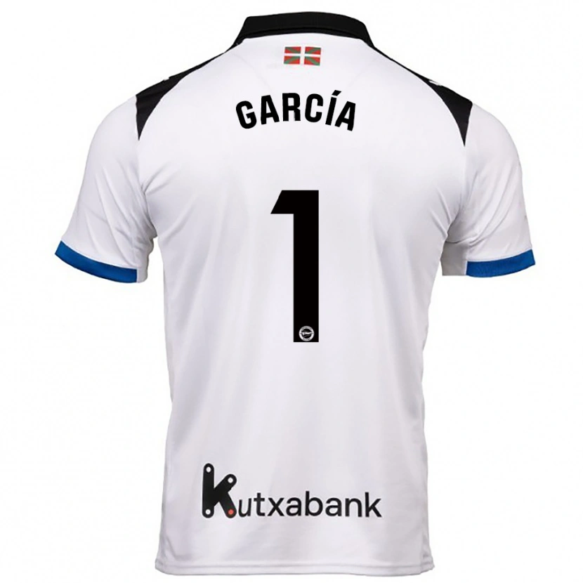 Danxen Dames Gaizka García #1 Wit Blauw Uitshirt Uittenue 2025/26 T-Shirt
