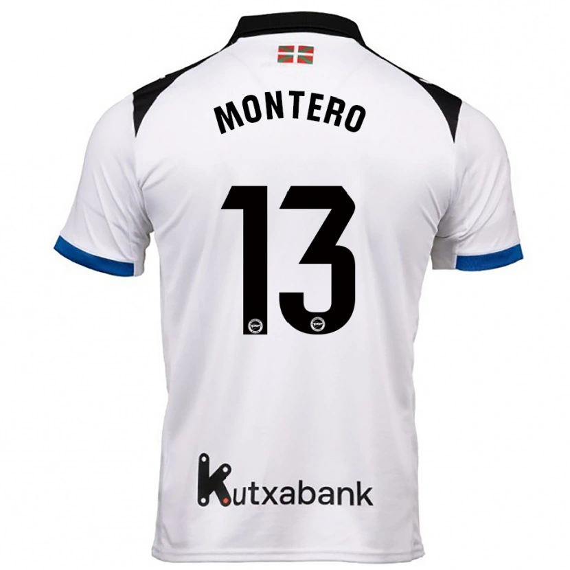 Danxen Dames Rubén Montero #13 Wit Blauw Uitshirt Uittenue 2025/26 T-Shirt