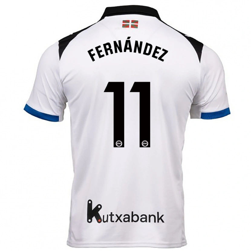 Danxen Dames Imanol Fernández #11 Wit Blauw Uitshirt Uittenue 2025/26 T-Shirt