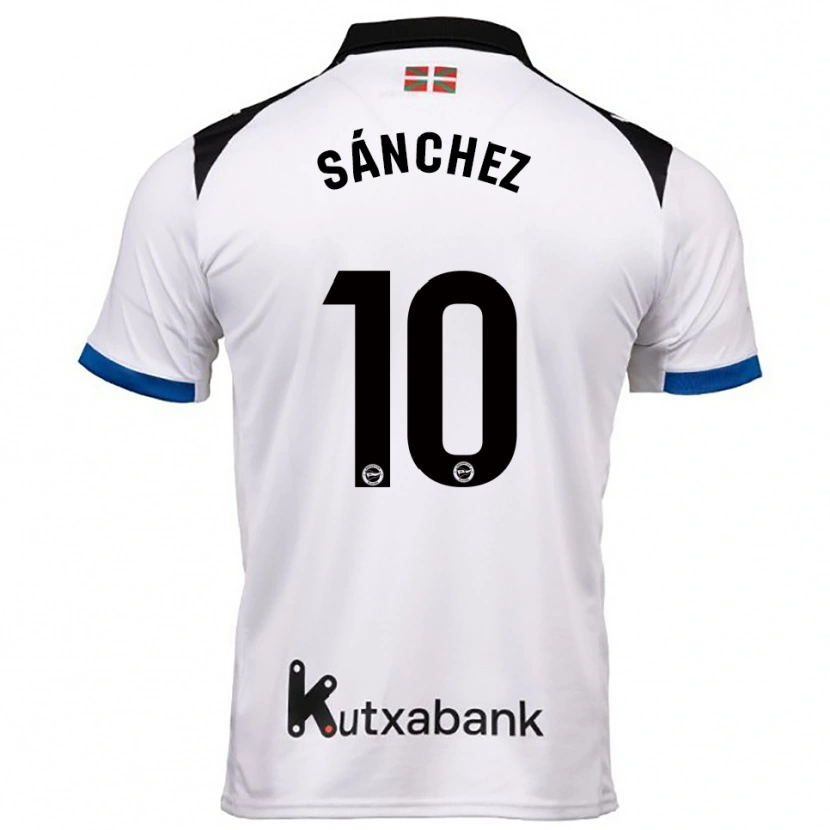 Danxen Dames Ander Sánchez #10 Wit Blauw Uitshirt Uittenue 2025/26 T-Shirt