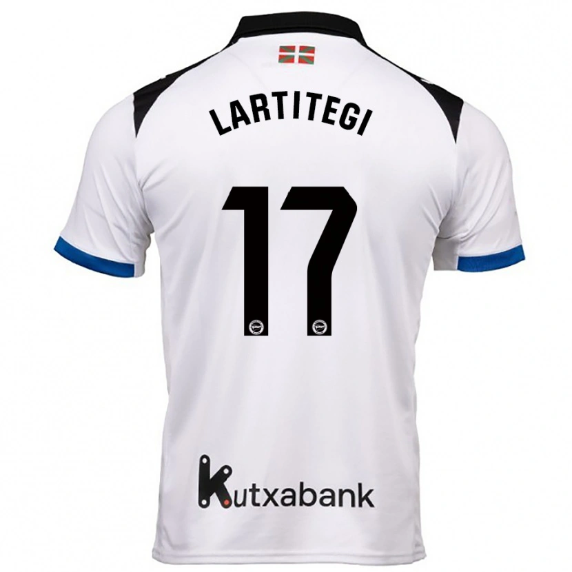 Danxen Dames Julen Lartitegi #17 Wit Blauw Uitshirt Uittenue 2025/26 T-Shirt