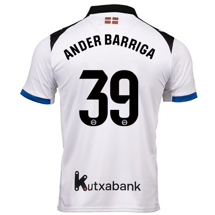 Danxen Dames Jon Ander Barriga #39 Wit Blauw Uitshirt Uittenue 2025/26 T-Shirt