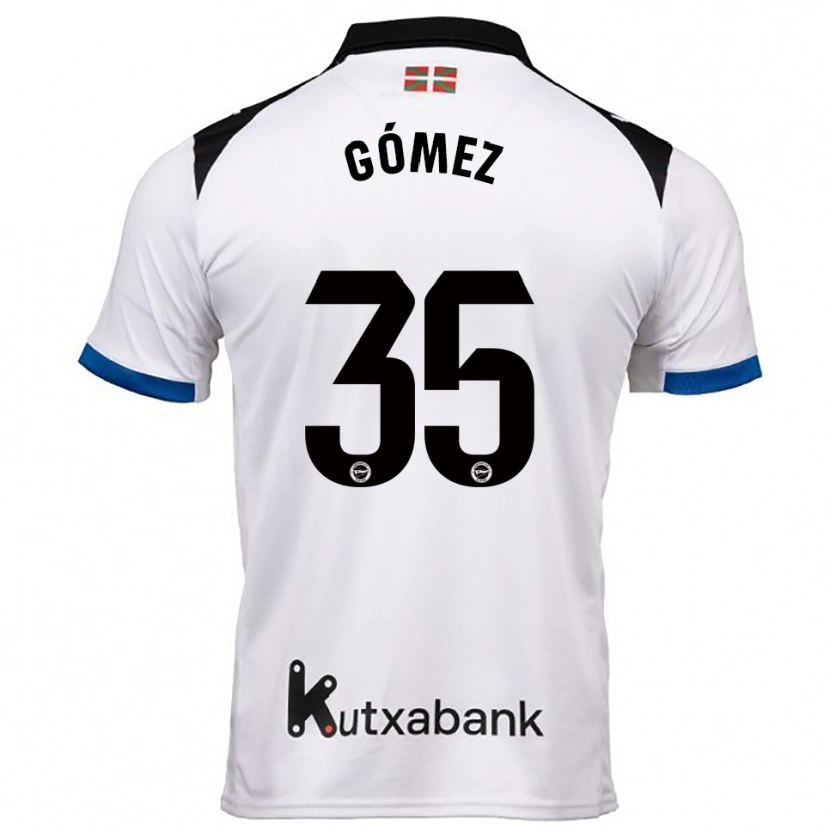 Danxen Dames Jorge Gómez #35 Wit Blauw Uitshirt Uittenue 2025/26 T-Shirt