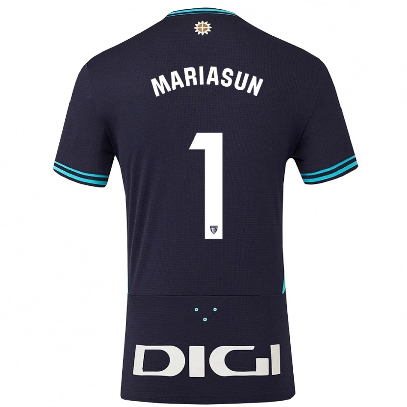 Danxen Dames María Asunción Quiñones Goikoetxea #1 Marineblauw Hemelsblauw Uitshirt Uittenue 2025/26 T-Shirt