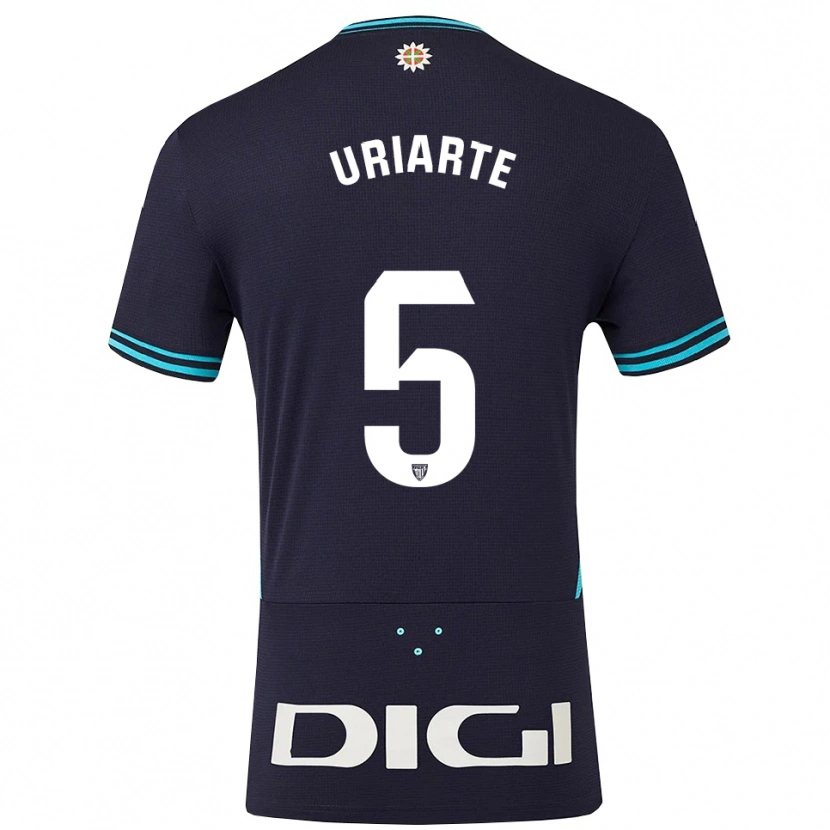 Danxen Dames Naroa Uriarte Urazurrutia #5 Marineblauw Hemelsblauw Uitshirt Uittenue 2025/26 T-Shirt