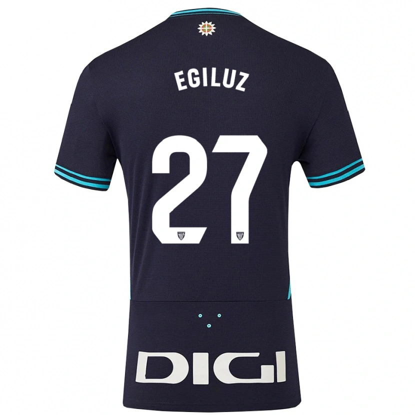 Danxen Dames Unai Egiluz #27 Marineblauw Hemelsblauw Uitshirt Uittenue 2025/26 T-Shirt