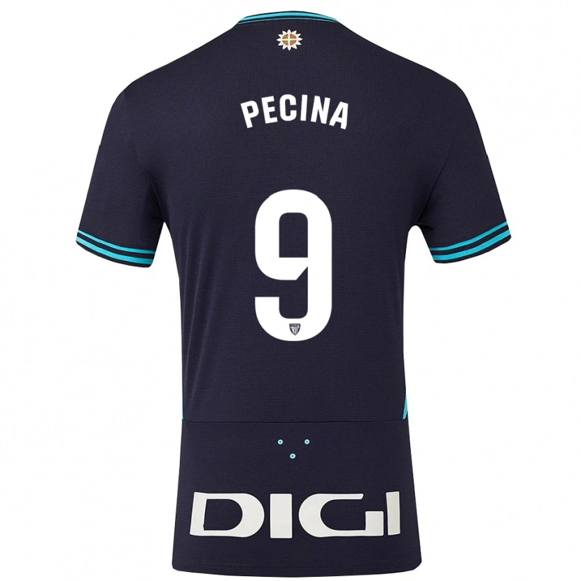 Danxen Dames Ander Peciña #9 Marineblauw Hemelsblauw Uitshirt Uittenue 2025/26 T-Shirt