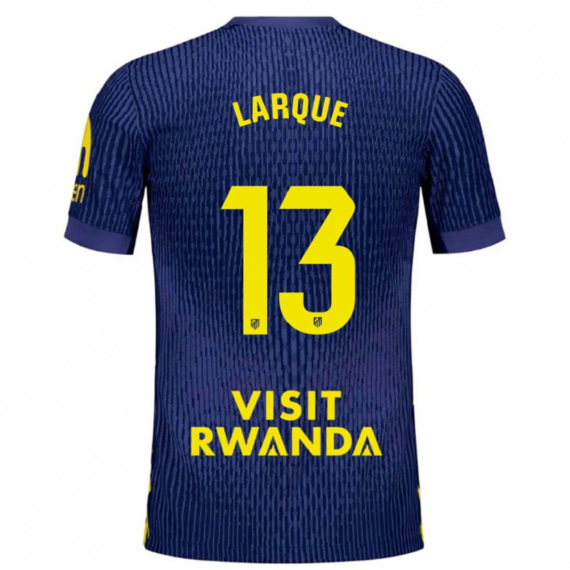 Danxen Dames Patricia Larqué #13 Marineblauw Geel Uitshirt Uittenue 2025/26 T-Shirt