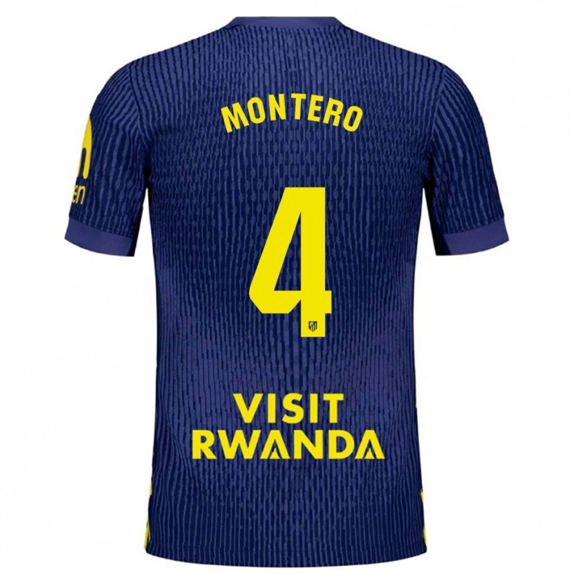 Danxen Dames Francisco Montero #4 Marineblauw Geel Uitshirt Uittenue 2025/26 T-Shirt